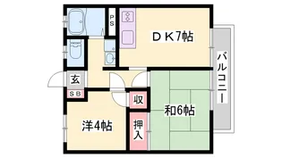 塚本ハイツ【202号室】の間取り