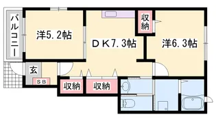 プレアデスB【1階】の間取り