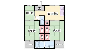 ビレッジハウス書写台【4-404号室】の間取り