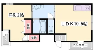 プランドール姫路【2F号室】の間取り