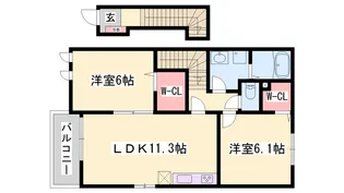カトレーヴⅥ【2階】の間取り