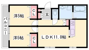 バローレ加佐【1階】の間取り