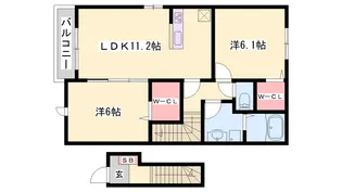カプリA【203号室】の間取り