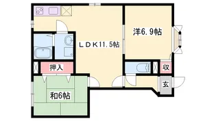 エクセル【102号室】の間取り