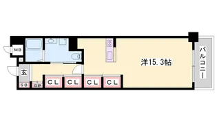 キャッスルコート西新町【8階】の間取り
