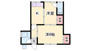 松浦アパート北棟【1F号室】の間取り