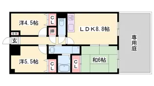 シャルヴィ加古川【112号室】の間取り