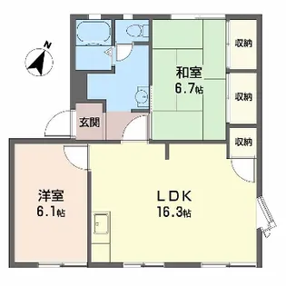 コートエスポワールB【0101号室】の間取り
