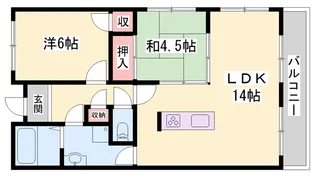 ヌーベルバーグイヌイ【107号室】の間取り