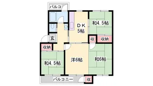 京口団地 14号棟【403号室】の間取り