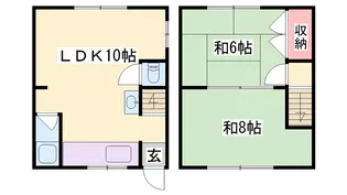 宮アパート【1号室】の間取り