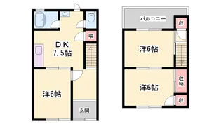 上野田借家 北棟【East号室】の間取り
