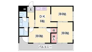 高岡中村コーポ パート1【7階】の間取り