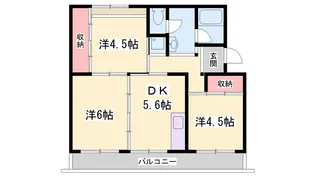 ビレッジハウス志染【10-502号室】の間取り