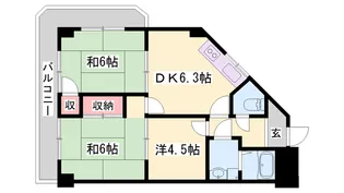 土山ヤングコーポ【201号室】の間取り