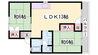 ハイツラポールB棟【202号室】の間取り