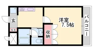 グランディール姫路【206号室】の間取り