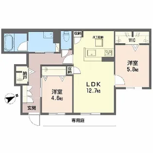 シャーメゾン土山口【1階】の間取り