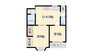 リバティ溝口【201号室】の間取り