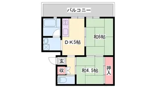ビレッジハウス福崎【2-507号室】の間取り