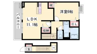 アウローラ玉手ⅡB【2階】の間取り