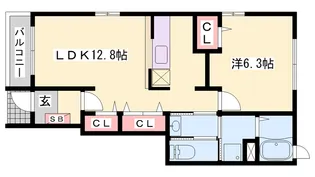 1LDKの間取り画像