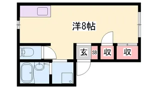ドミール六軒【1階】の間取り