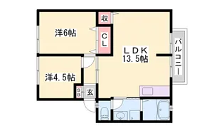 バンブーヒル【202号室】の間取り