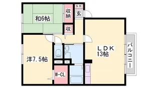 ヴィラウィッシュ【2階】の間取り