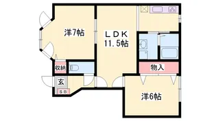 ソレアードガーデンⅠ【1階】の間取り