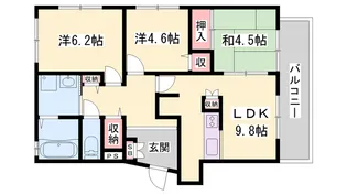 ハッピーコート御立【4階】の間取り