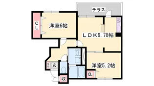 エスポワールY’s【1階】の間取り