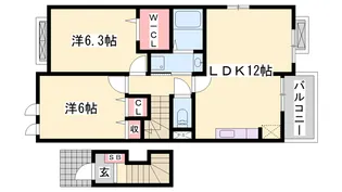 アルマーセン【2階】の間取り
