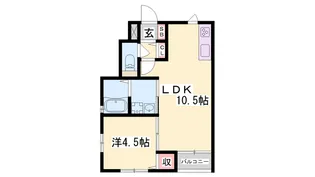 1LDKの間取り画像