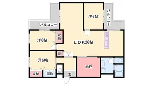 スクエアメゾン姫路城前【1階】の間取り