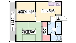 小西ハイツ【3階】の間取り
