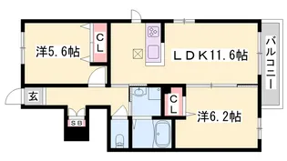 ラグゼ尾上A【101号室】の間取り