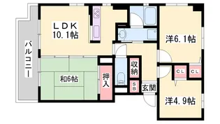 プレステージ姫路Ⅴ【701号室】の間取り