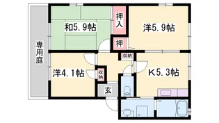 ベネッセ宮前【0102号室】の間取り