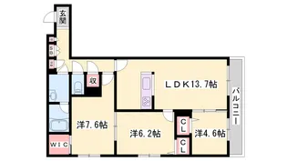 シャーメゾン英賀保東【3階】の間取り