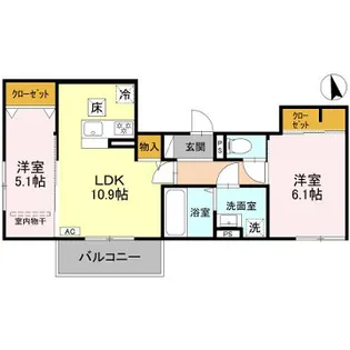 メゾン ド ソルテA棟【1階】の間取り