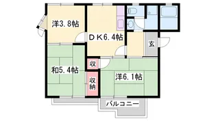 タウニィ津市場【0101号室】の間取り