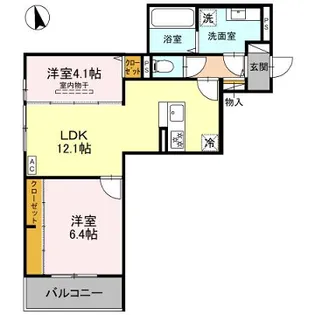 メゾン ド ソルテB棟【2階】の間取り