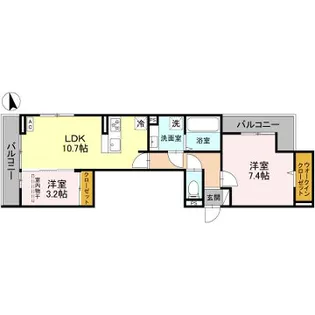 メゾン ド ソルテB棟【2階】の間取り