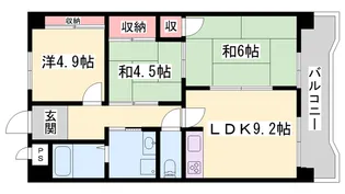 ロイヤルコーポ伊保【504号室】の間取り