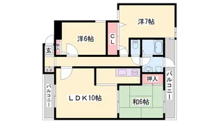 プランドール加古川【203号室】の間取り