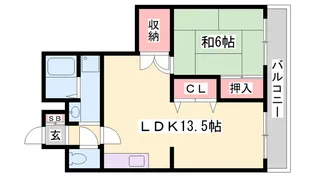 パンドール加古川【402号室】の間取り