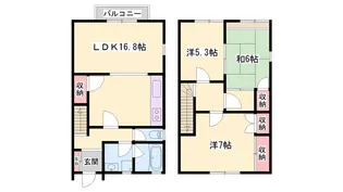 兵庫県姫路市三左衛門堀西の町【テラスハウス】の間取り