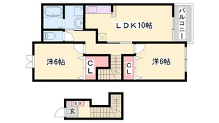 グリーン・ロード尾上Ⅰ【2階】の間取り