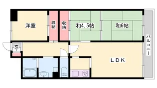 藤和東加古川ハイタウンB棟【606号室】の間取り